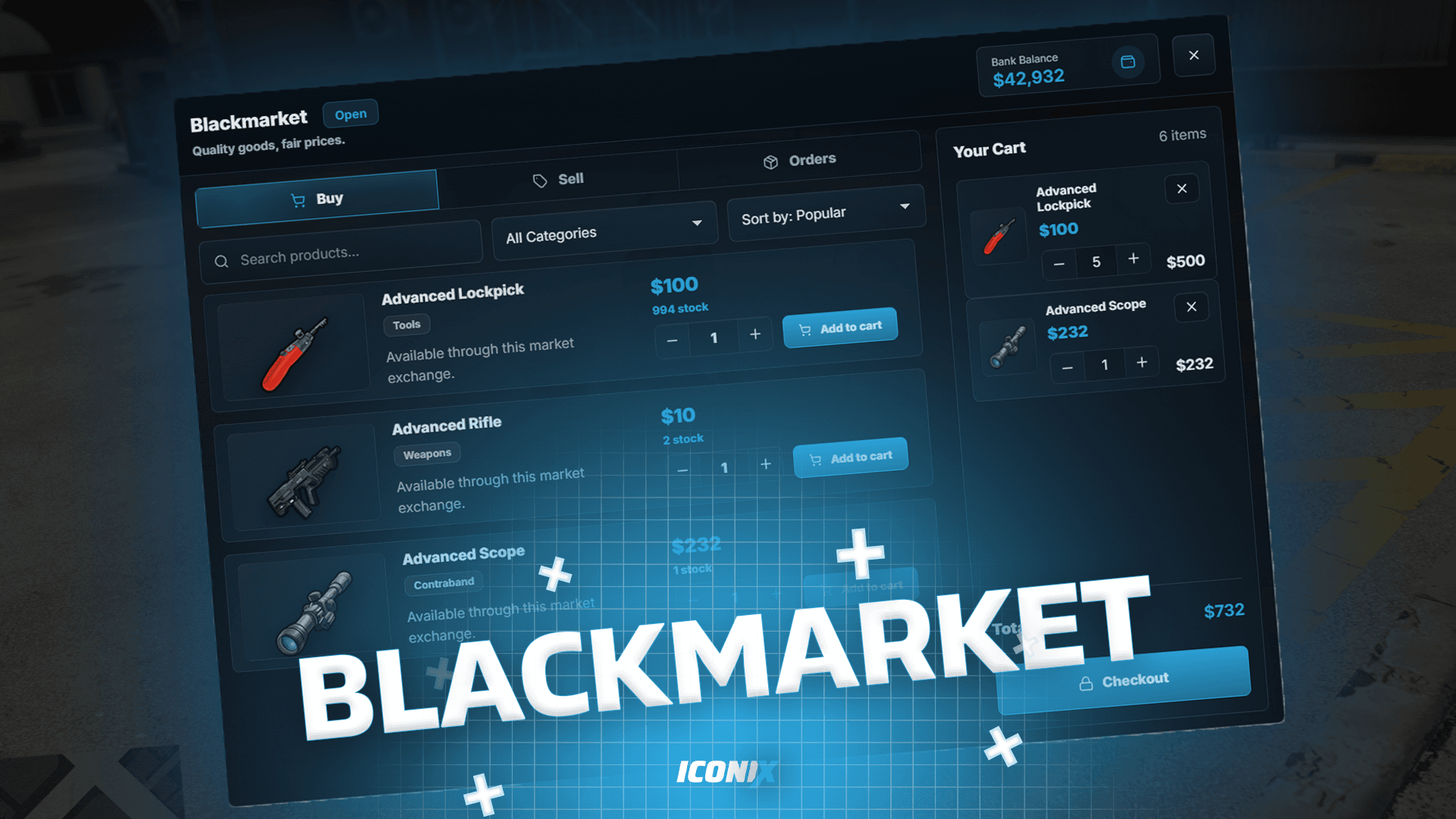 Black Market FiveM script preview